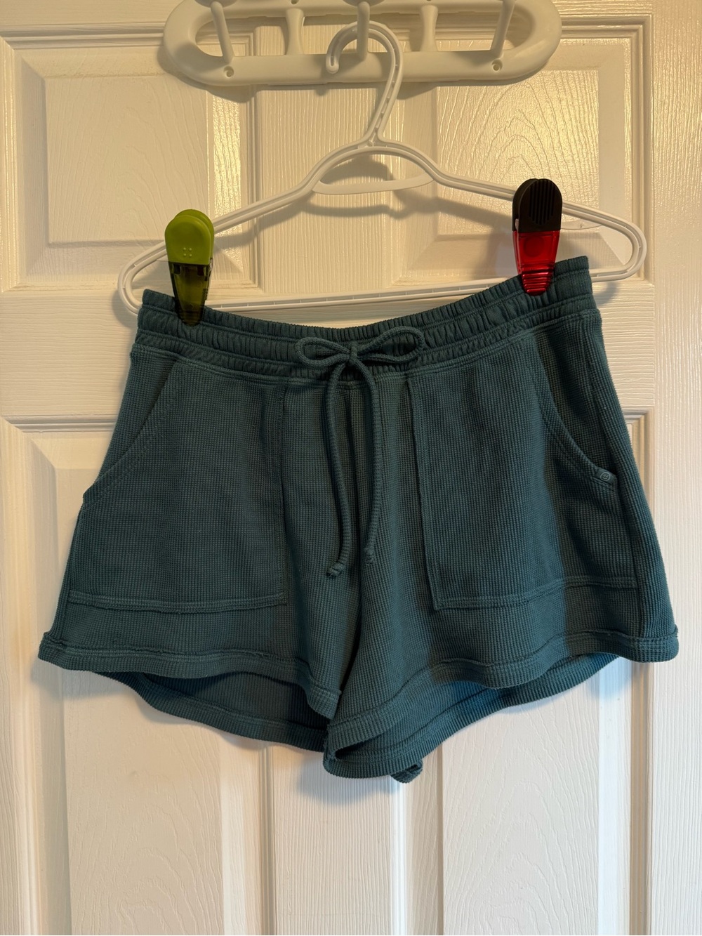 Gilly Hicks Teal Drawstring Super Soft Waffle Knit Lounge Shorts